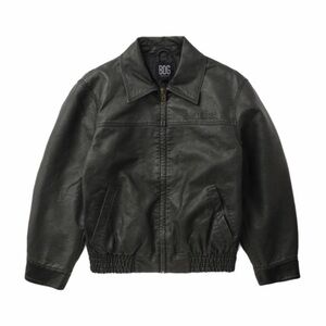 BDG Black Leather Bomber Jacket - Men's Classic Zip